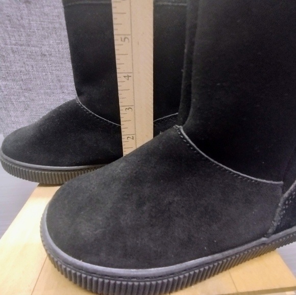 Cat & Jack Black Suede Leather Faux Fur Lined Childrens Winter Boots Size 10 NEW - Picture 5 of 8